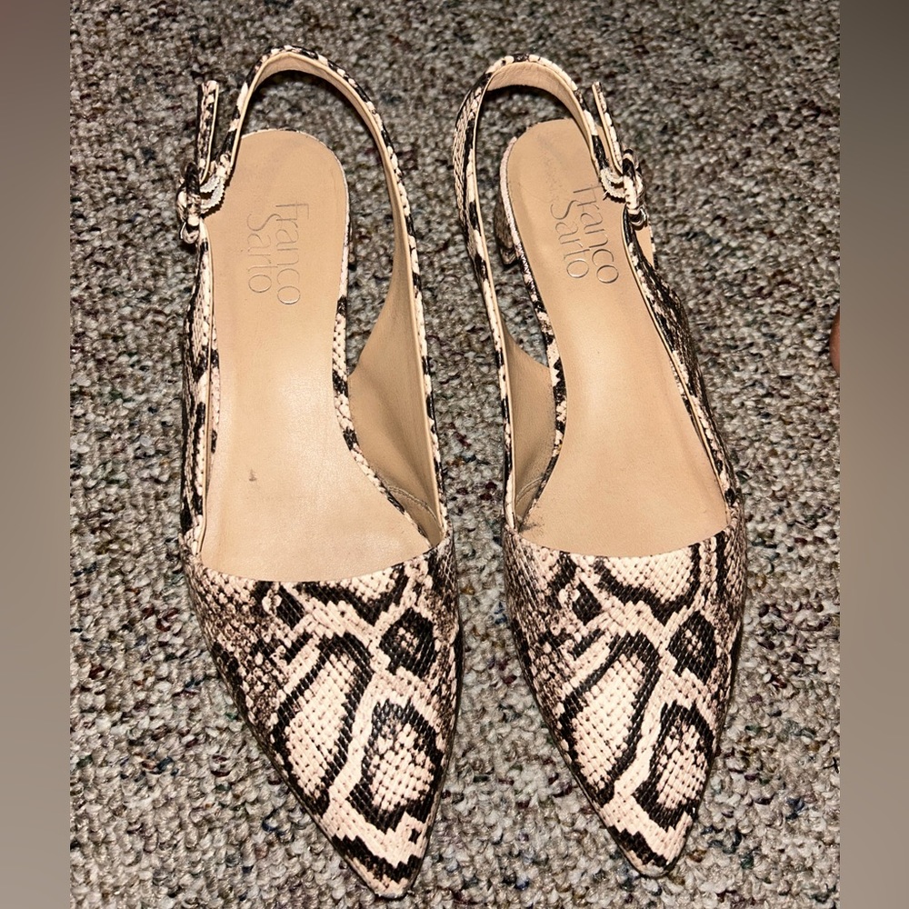 Franko Santo Kitten Heels Snake Print